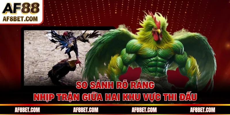 So sánh rõ ràng nhịp trận giữa hai khu vực thi đấu