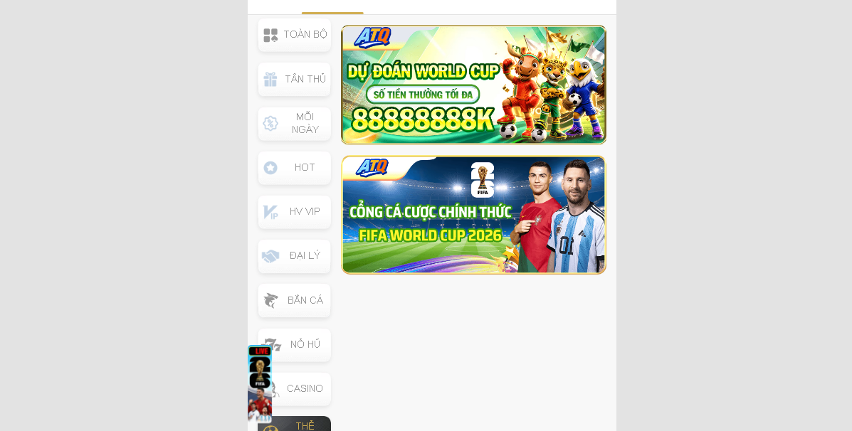 Các chương trình khuyến mãi cho các tựa game thể thao AF88