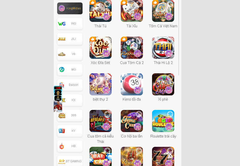 Các tựa game bài KingMidas trên nhà cái AF88