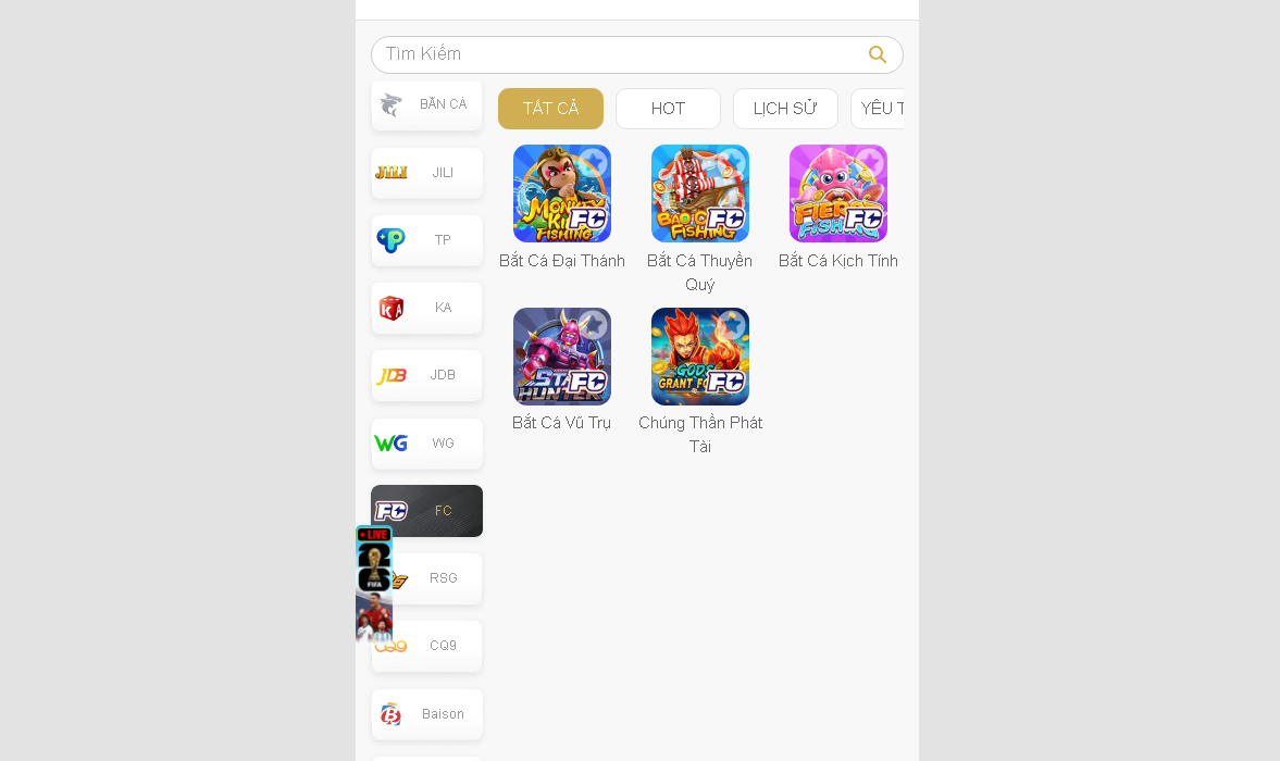 Các tựa game bắn cá đổi thưởng tại sảnh bắn cá FC của nhà cái AF88