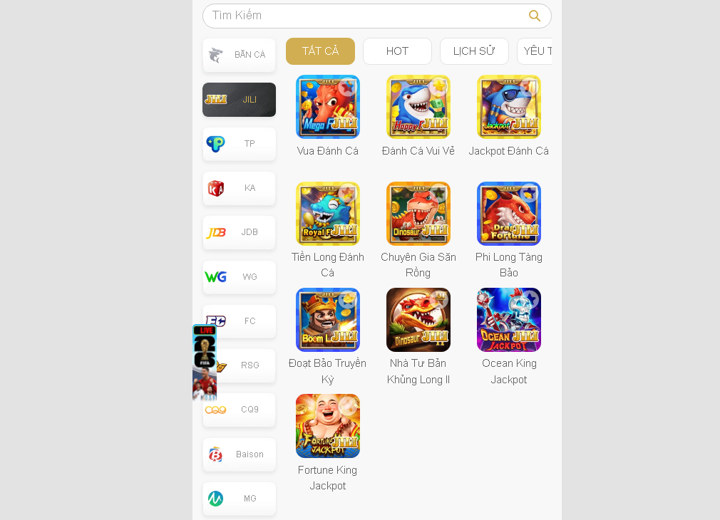Các tựa game bắn cá đổi thưởng tại sảnh bắn cá JILI của nhà cái AF88