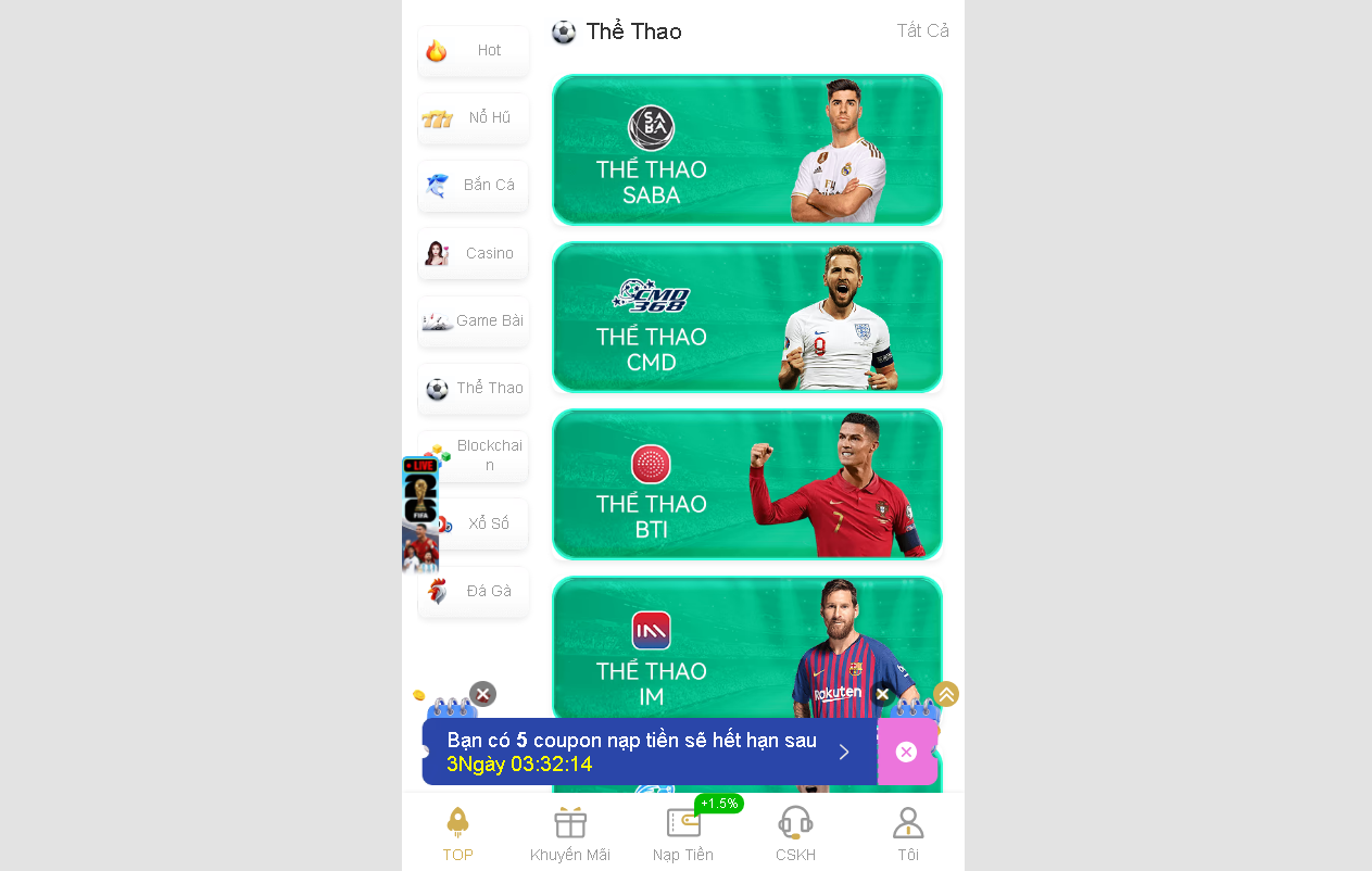 AF88 - Nhà Cái Thể Thao & Casino Trực Tuyến Uy Tín 2026 Sảnh thể thao AF88 trên trang chủ